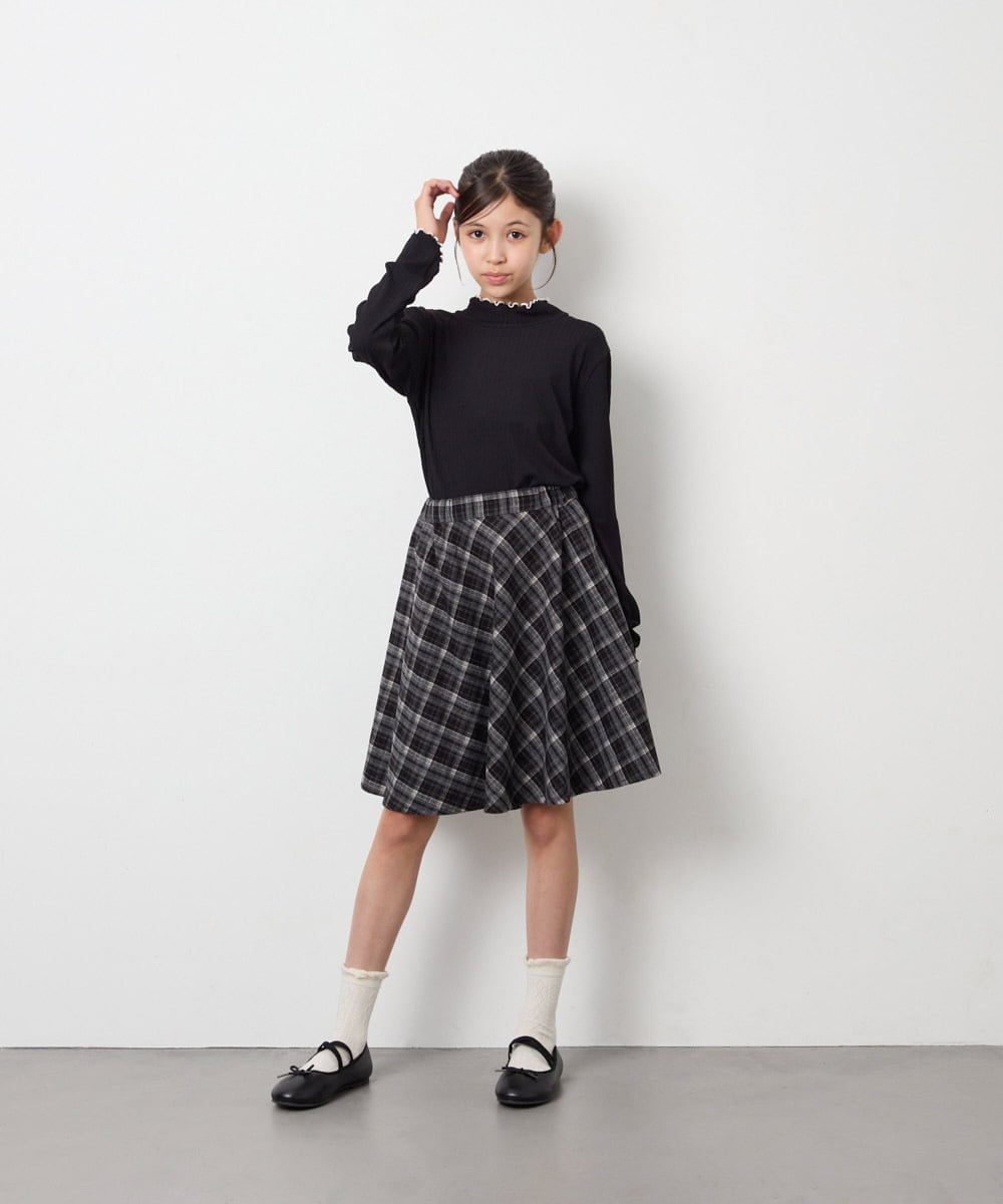 KJKAG08026 a.v.v KIDS(アー・ヴェ・ヴェ) [100-160]ハイネックテレコ ブラック