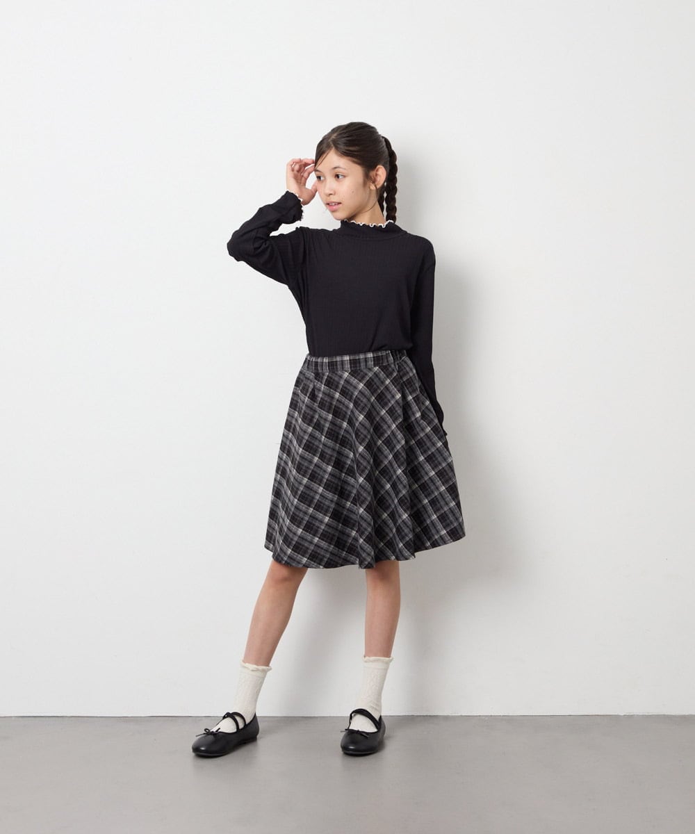 KJKAG08026 a.v.v KIDS(アー・ヴェ・ヴェ) [100-160]ハイネックテレコ ブラック