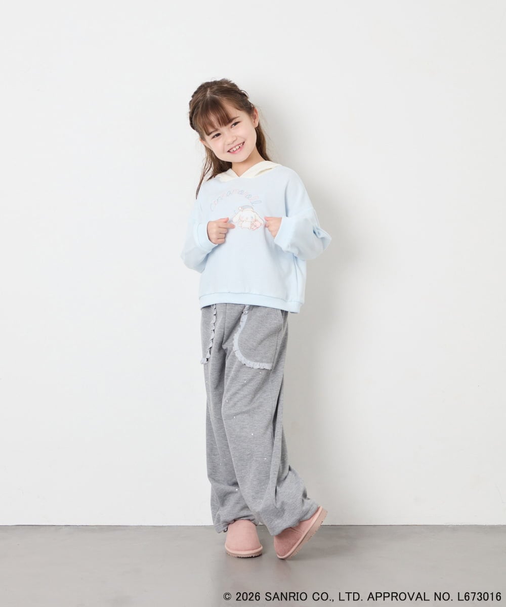 KJKAG15054 a.v.v KIDS(アー・ヴェ・ヴェ) [110-140][コラボ]シナモロール耳付きパーカー ライトブルー