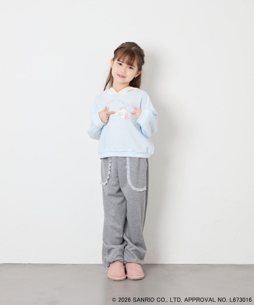 KJKAG15054 a.v.v KIDS(アー・ヴェ・ヴェ) [110-140][コラボ]シナモロール耳付きパーカー ライトブルー
