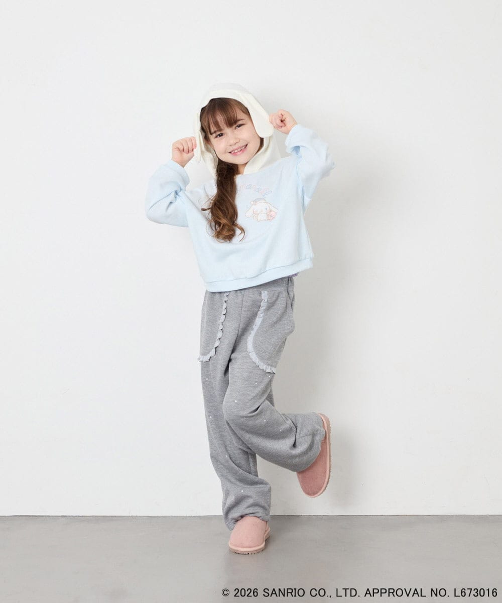 KJKAG15054 a.v.v KIDS(アー・ヴェ・ヴェ) [110-140][コラボ]シナモロール耳付きパーカー ライトブルー