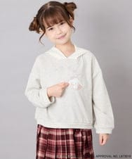 KJKAG15054 a.v.v KIDS(アー・ヴェ・ヴェ) [110-140][コラボ]シナモロール耳付きパーカー ライトグレー