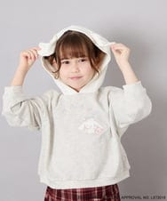 KJKAG15054 a.v.v KIDS(アー・ヴェ・ヴェ) [110-140][コラボ]シナモロール耳付きパーカー ライトグレー