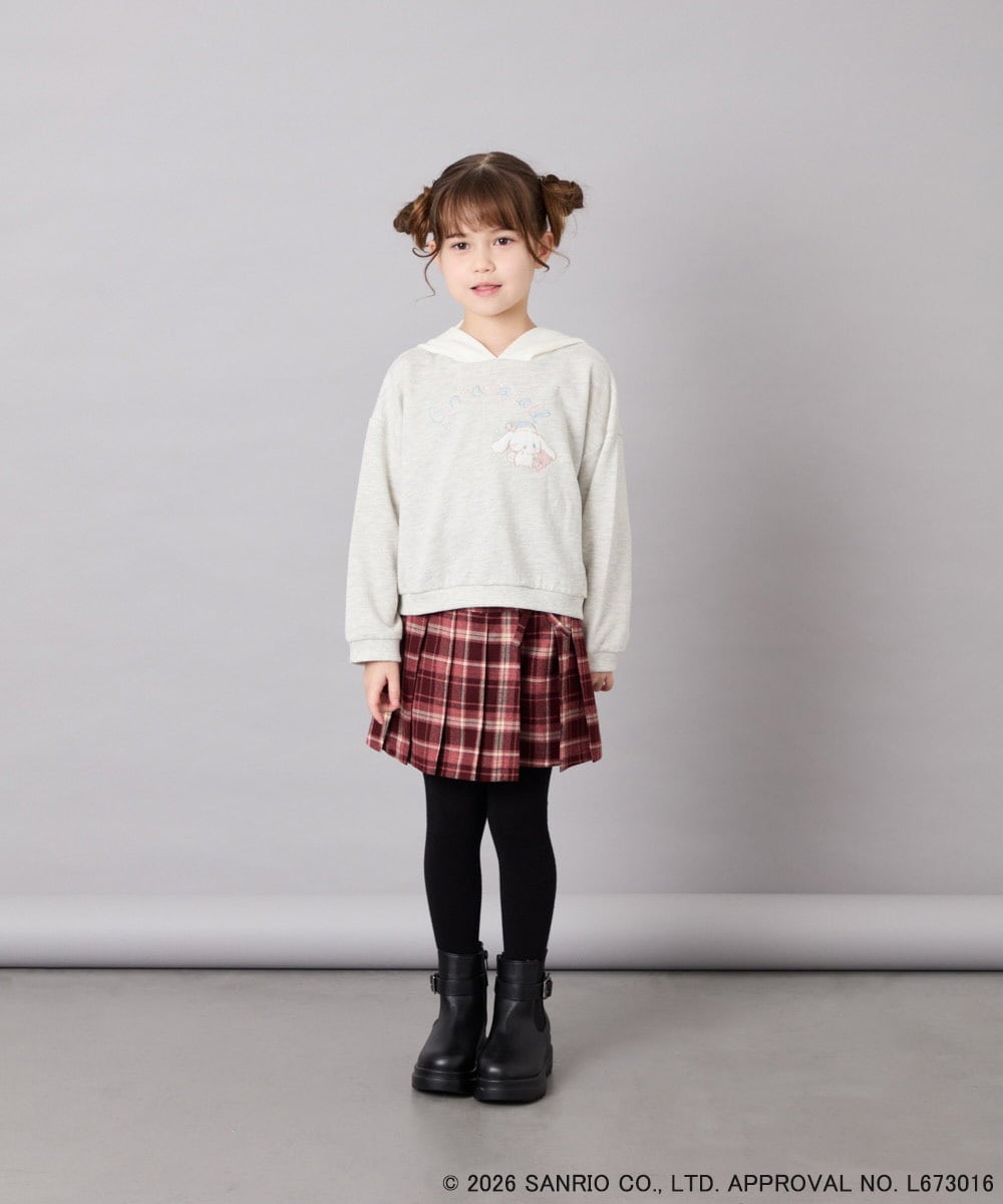 KJKAG15054 a.v.v KIDS(アー・ヴェ・ヴェ) [110-140][コラボ]シナモロール耳付きパーカー ライトグレー