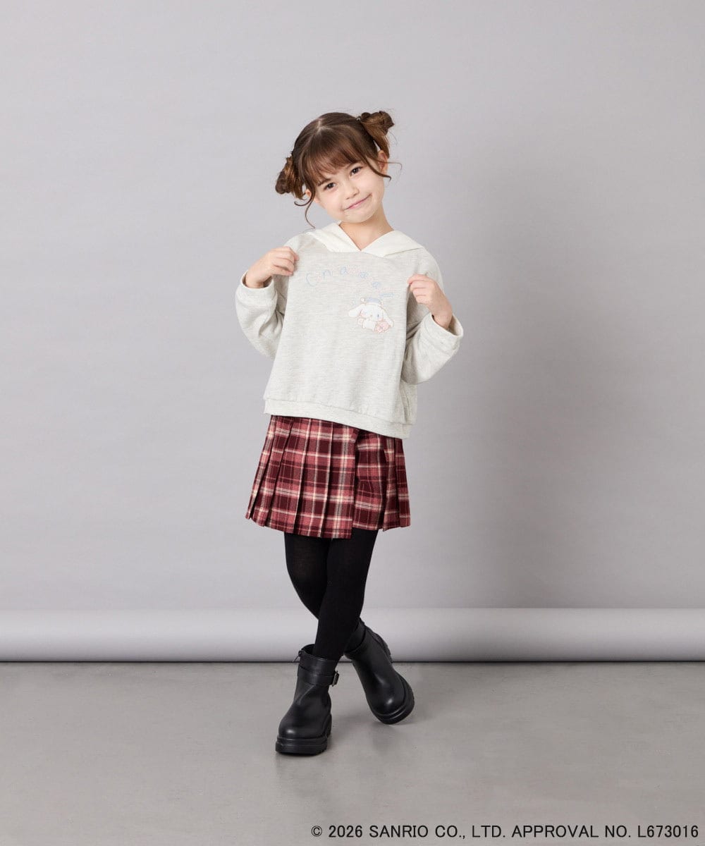KJKAG15054 a.v.v KIDS(アー・ヴェ・ヴェ) [110-140][コラボ]シナモロール耳付きパーカー ライトグレー