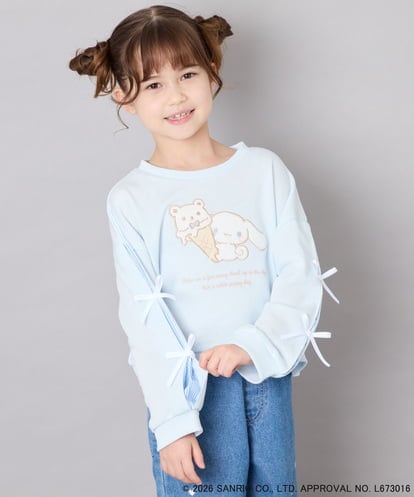 KJKAG16049 a.v.v KIDS [110-140][コラボ]シナモロール袖ストライププルオーバー