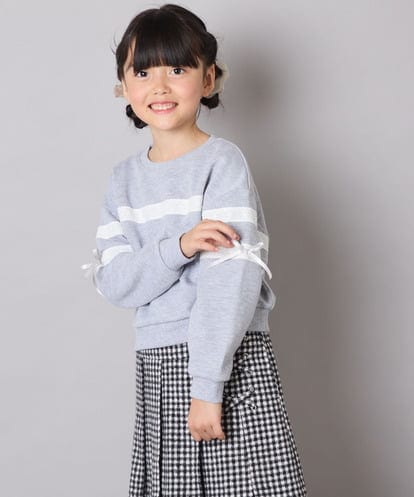 KJKBD02034 a.v.v KIDS [120-160]【おうちで洗える】レーステープカラートレーナー