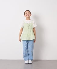 KJKED32039 a.v.v KIDS(アー・ヴェ・ヴェ) [120-160]3WAYレイヤードキャミソールトップス グリーン