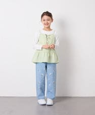 KJKED32039 a.v.v KIDS(アー・ヴェ・ヴェ) [120-160]3WAYレイヤードキャミソールトップス グリーン