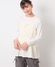 KJKED32039 a.v.v KIDS(アー・ヴェ・ヴェ) [120-160]3WAYレイヤードキャミソールトップス アイボリー