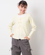 KJKED33044 a.v.v KIDS(アー・ヴェ・ヴェ) [140-160]レイヤード風テレコカットソー ライトイエロー
