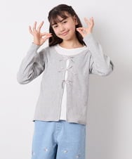 KJKED33044 a.v.v KIDS(アー・ヴェ・ヴェ) [140-160]レイヤード風テレコカットソー ライトグレー