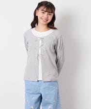 KJKED33044 a.v.v KIDS(アー・ヴェ・ヴェ) [140-160]レイヤード風テレコカットソー ライトグレー