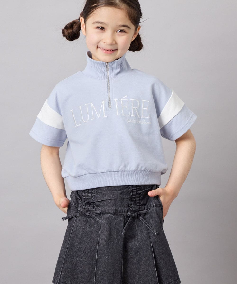 KJKFD46039 a.v.v KIDS(アー・ヴェ・ヴェ) [120-160]ハーフジップロゴスウェット ライトブルー