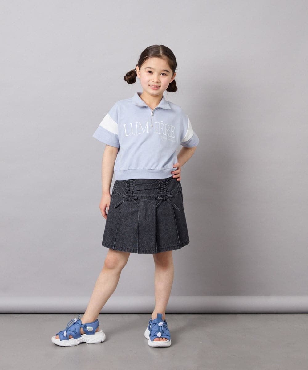 KJKFD46039 a.v.v KIDS(アー・ヴェ・ヴェ) [120-160]ハーフジップロゴスウェット ライトブルー
