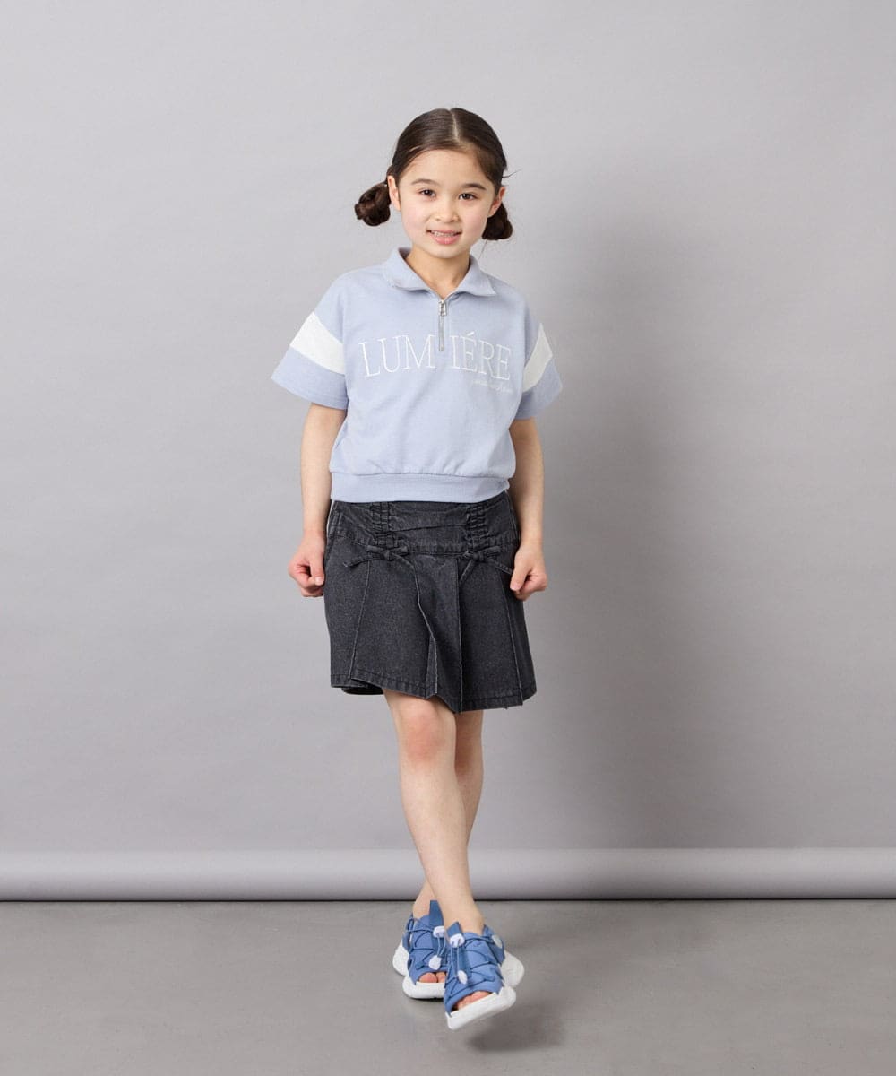 KJKFD46039 a.v.v KIDS(アー・ヴェ・ヴェ) [120-160]ハーフジップロゴスウェット ライトブルー