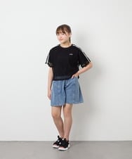 KJKFD57039 a.v.v KIDS(アー・ヴェ・ヴェ) [120-160]メッシュレイヤードTシャツ ブラック