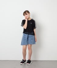 KJKFD57039 a.v.v KIDS(アー・ヴェ・ヴェ) [120-160]メッシュレイヤードTシャツ ブラック