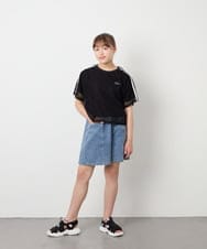 KJKFD57039 a.v.v KIDS(アー・ヴェ・ヴェ) [120-160]メッシュレイヤードTシャツ ブラック
