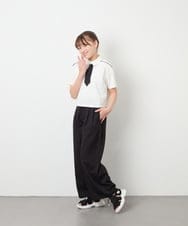 KJKFD58039 a.v.v KIDS(アー・ヴェ・ヴェ) [130-160]ネクタイ付きクロップドトップス ホワイト