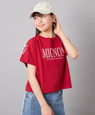 KJKGD02015 a.v.v KIDS(アー・ヴェ・ヴェ) [120-160]【WEB限定】リボンロゴプリントTシャツ レッド