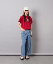 KJKGD02015 a.v.v KIDS(アー・ヴェ・ヴェ) [120-160]【WEB限定】リボンロゴプリントTシャツ レッド