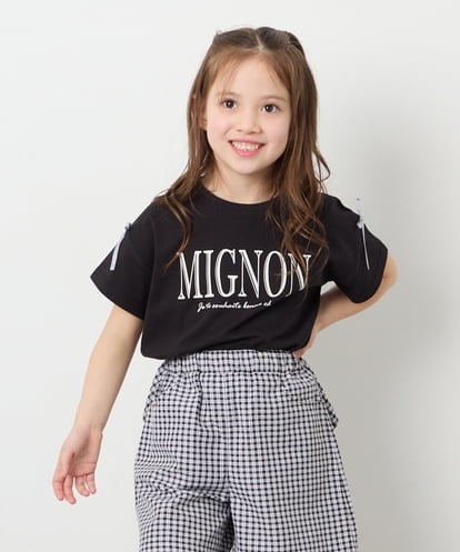 KJKGD02015 a.v.v KIDS [120-160]【WEB限定】リボンロゴプリントTシャツ