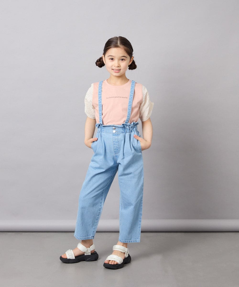 KJKGD42015 a.v.v KIDS(アー・ヴェ・ヴェ) [110-160]【WEB限定】シアーギンガムスリーブTシャツ オレンジ