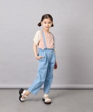 KJKGD42015 a.v.v KIDS(アー・ヴェ・ヴェ) [110-160]【WEB限定】シアーギンガムスリーブTシャツ オレンジ