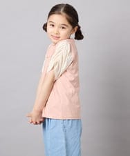 KJKGD42015 a.v.v KIDS(アー・ヴェ・ヴェ) [110-160]【WEB限定】シアーギンガムスリーブTシャツ オレンジ