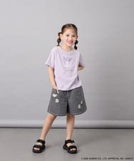 KJKGD61039 a.v.v KIDS(アー・ヴェ・ヴェ) [110-140]【数量限定】[シナモロール＆クロミ]スパンコールTシャツ ラベンダー
