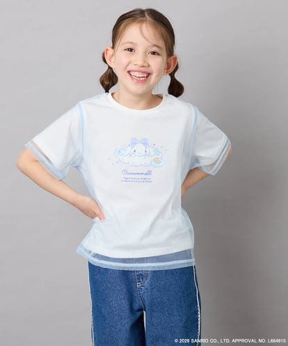 KJKGD62044  [120-150]【数量限定】[シナモロール＆クロミ]オーバーチュールTシャツ