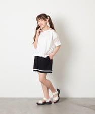 KJKGD65035 a.v.v KIDS(アー・ヴェ・ヴェ) [120-160]アシメ肩シアーTシャツ ホワイト