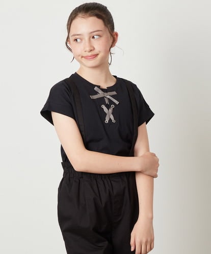 KJKGW10024 a.v.v KIDS [140-150]フロントレースUPTシャツ