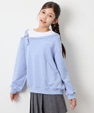 KJKJD02039 a.v.v KIDS(アー・ヴェ・ヴェ) [130-160]アシメショルダーベルトプルオーバー ブルー
