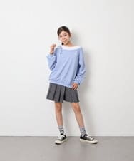 KJKJD02039 a.v.v KIDS(アー・ヴェ・ヴェ) [130-160]アシメショルダーベルトプルオーバー ブルー