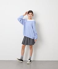 KJKJD02039 a.v.v KIDS(アー・ヴェ・ヴェ) [130-160]アシメショルダーベルトプルオーバー ブルー