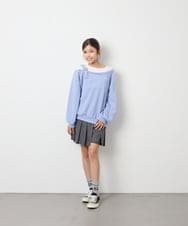 KJKJD02039 a.v.v KIDS(アー・ヴェ・ヴェ) [130-160]アシメショルダーベルトプルオーバー ブルー