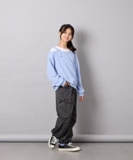 KJKJD02039 a.v.v KIDS(アー・ヴェ・ヴェ) [130-160]アシメショルダーベルトプルオーバー ブルー
