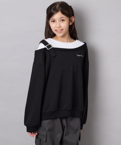KJKJD02039  [130-160]アシメショルダーベルトプルオーバー