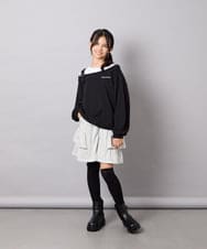 KJKJD02039 a.v.v KIDS(アー・ヴェ・ヴェ) [130-160]アシメショルダーベルトプルオーバー ブラック