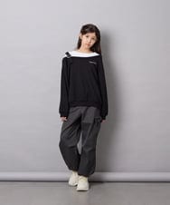 KJKJD02039 a.v.v KIDS(アー・ヴェ・ヴェ) [130-160]アシメショルダーベルトプルオーバー ブラック
