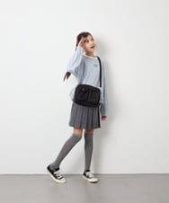 KJKJD03039 a.v.v KIDS(アー・ヴェ・ヴェ) [140-160]ボーダーレイヤード風ロングTシャツ ライトブルー