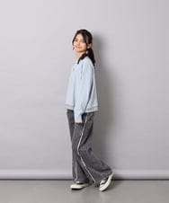 KJKJD03039 a.v.v KIDS(アー・ヴェ・ヴェ) [140-160]ボーダーレイヤード風ロングTシャツ ライトブルー