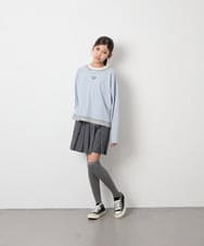 KJKJD03039 a.v.v KIDS(アー・ヴェ・ヴェ) [140-160]ボーダーレイヤード風ロングTシャツ ライトブルー