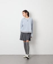 KJKJD03039 a.v.v KIDS(アー・ヴェ・ヴェ) [140-160]ボーダーレイヤード風ロングTシャツ ライトブルー