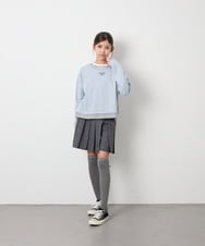 KJKJD03039 a.v.v KIDS(アー・ヴェ・ヴェ) [140-160]ボーダーレイヤード風ロングTシャツ ライトブルー