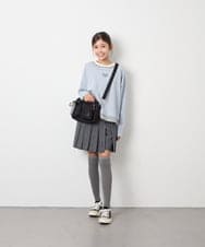 KJKJD03039 a.v.v KIDS(アー・ヴェ・ヴェ) [140-160]ボーダーレイヤード風ロングTシャツ ライトブルー