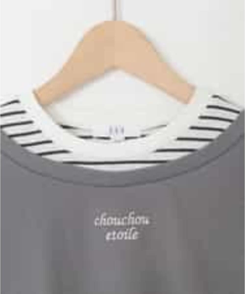 KJKJD03039 a.v.v KIDS(アー・ヴェ・ヴェ) [140-160]ボーダーレイヤード風ロングTシャツ ダークグレー