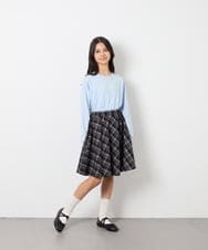 KJKJD04026 a.v.v KIDS(アー・ヴェ・ヴェ) [130-160]【毛玉になりにくい】ロゴロンT ライトブルー